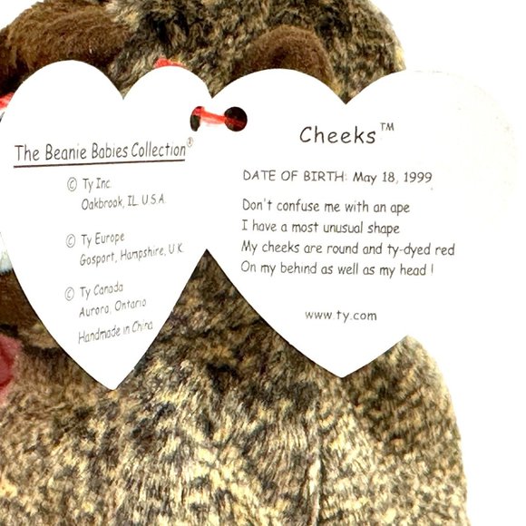 Ty Cheeks Vtg. 1999 Original Beanie Baby - Mandrill Monkey w/All Tags - Picture 7 of 10